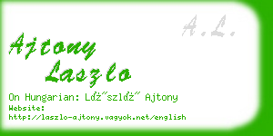 ajtony laszlo business card